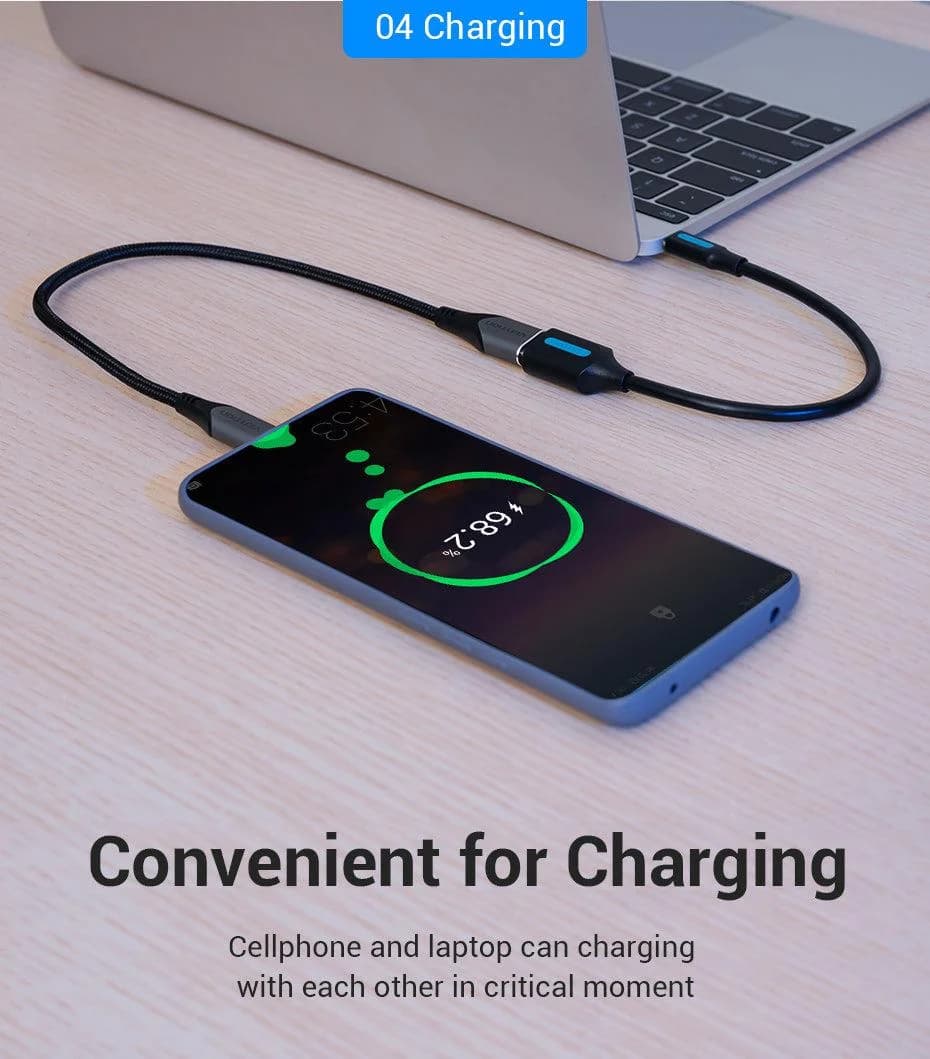 CABLE USB2.0C MALE TO A FEMALE/0.15M BLACK CCSBB VENTION - Image 9
