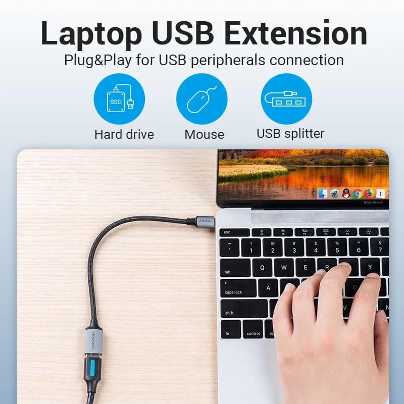 CABLE USB3.0C MALE TO A FEMALE/0.15M GRAY CCXHB VENTION - Image 6