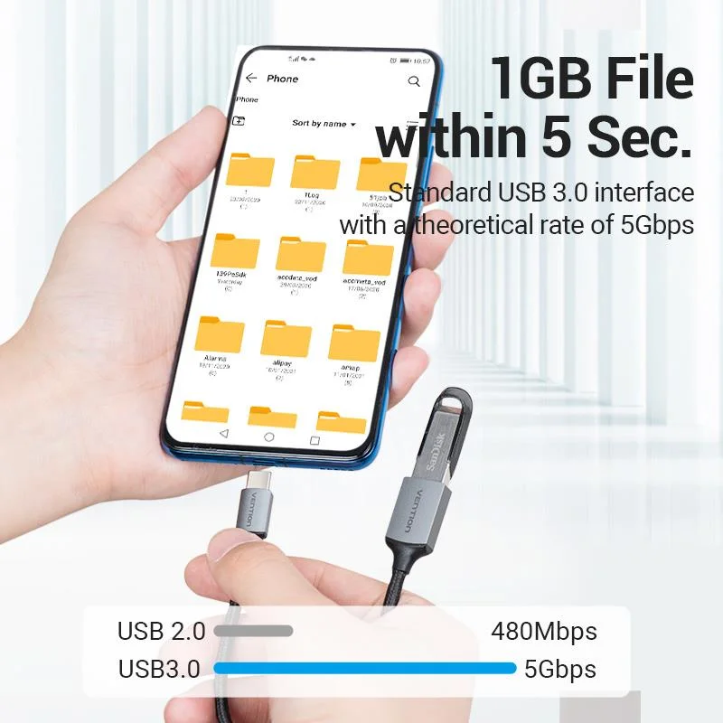 CABLE USB3.0C MALE TO A FEMALE/0.15M GRAY CCXHB VENTION - Image 7