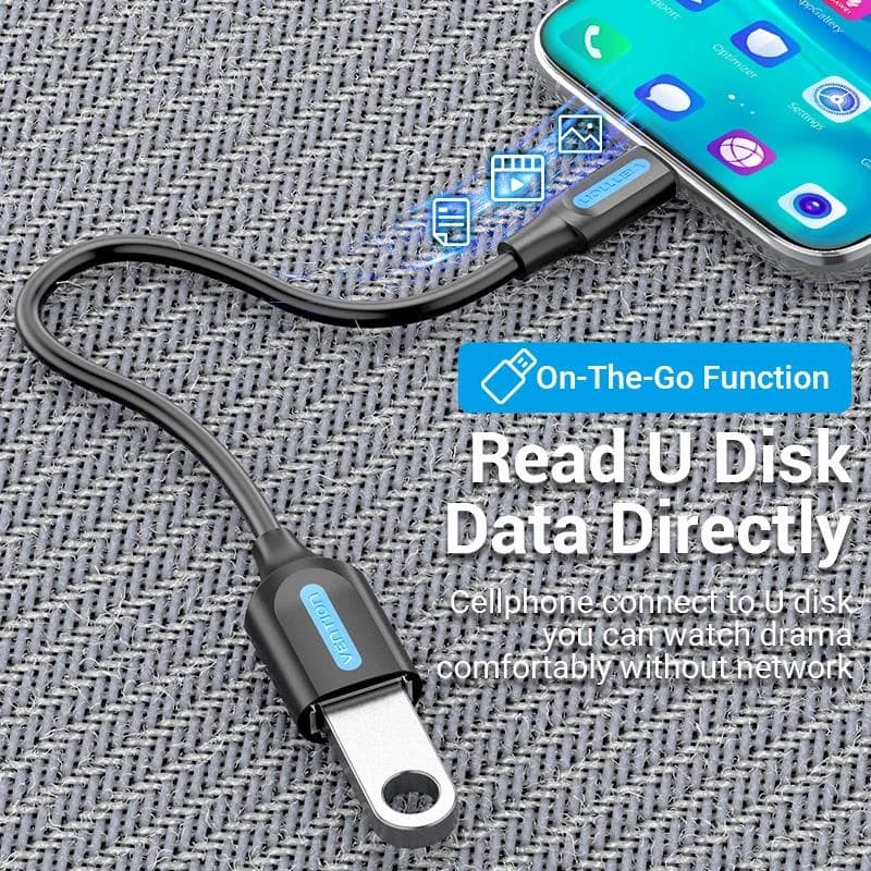 CABLE USB3.1C MALE TO A FEMALE/0.15M BLACK CCVBB VENTION - Image 5