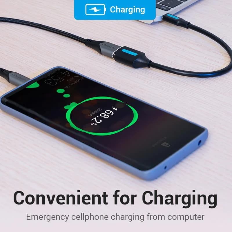 CABLE USB3.1C MALE TO A FEMALE/0.15M BLACK CCVBB VENTION - Image 9