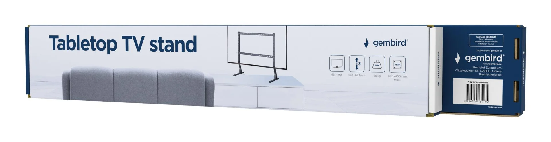 TV SET ACC TABLETOP STAND/45-90" TVS-D90F-01 GEMBIRD - Image 5