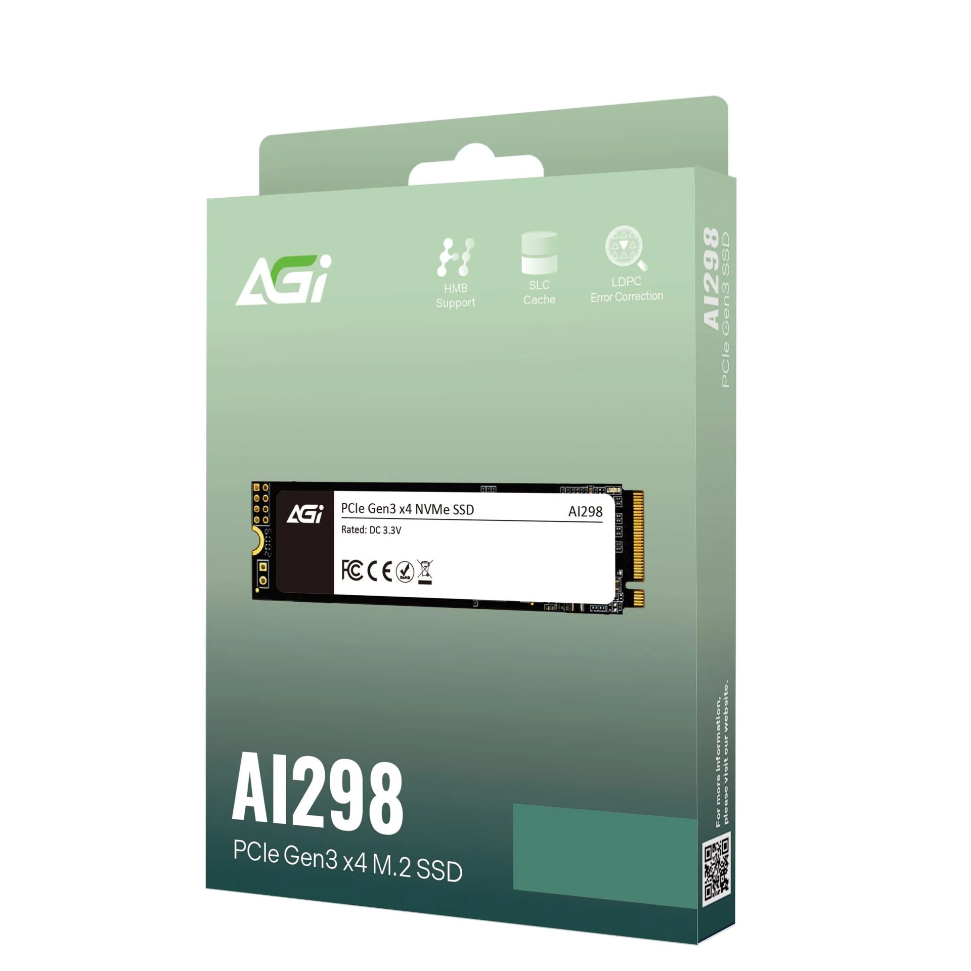 SSD AGI 300xTBW rating MTBF 1600000 h Read speed 3000 MB/s Write speed 1400 MB/s NVMe Yes PCI Express 3.0 M.2 512 GB AGI512GIMAI298-CB - Image 4