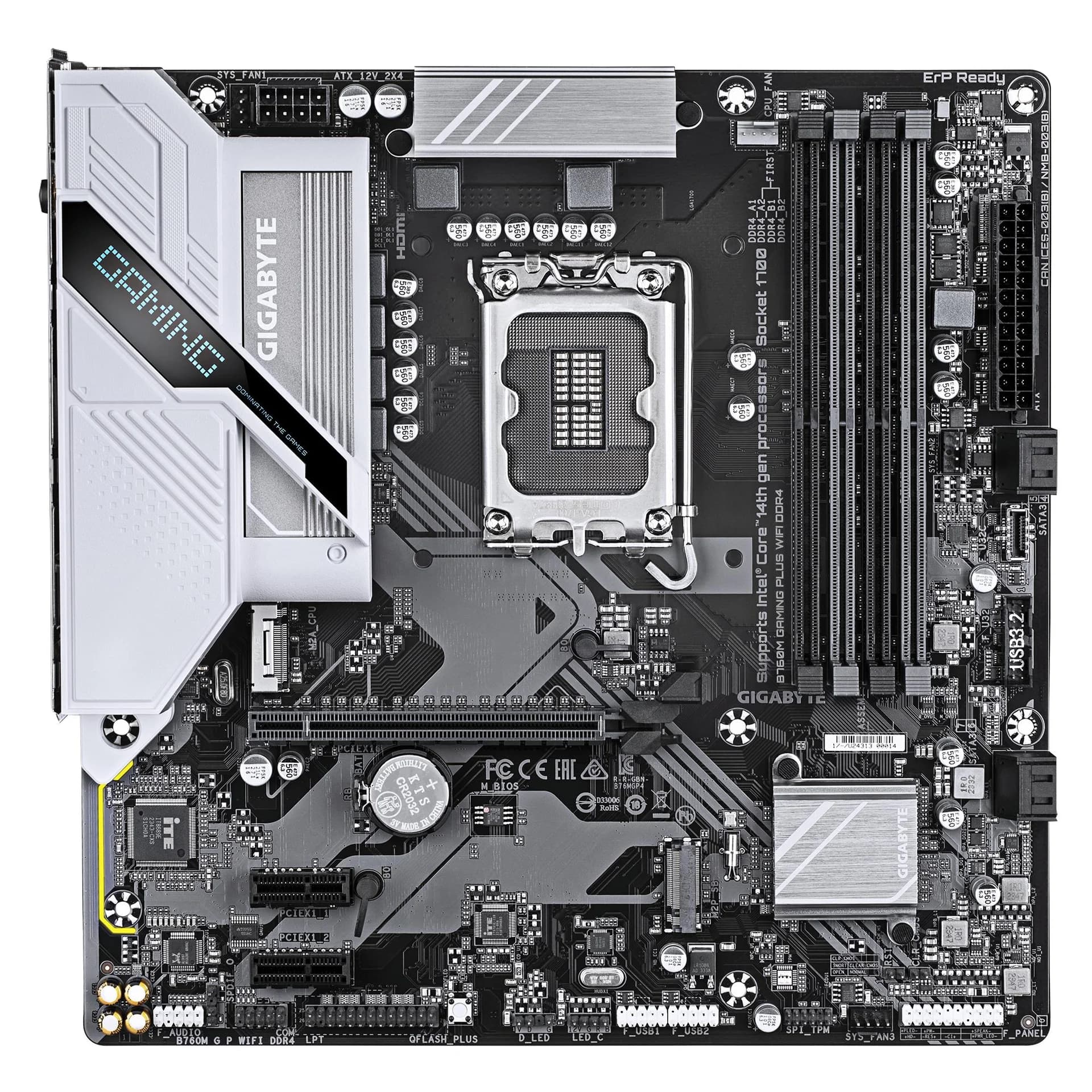 Mainboard GIGABYTE B760M GAMING PLUS WIFI DDR4 (REV. 1.1) Intel B760 LGA 1700 micro ATX RAM DDR4-SDRAM 4xSlots Wi-Fi Yes Bluetooth Yes 2xNumber of M.2 (M) slots B760MGPWIFIDDR41.1 - Image 2