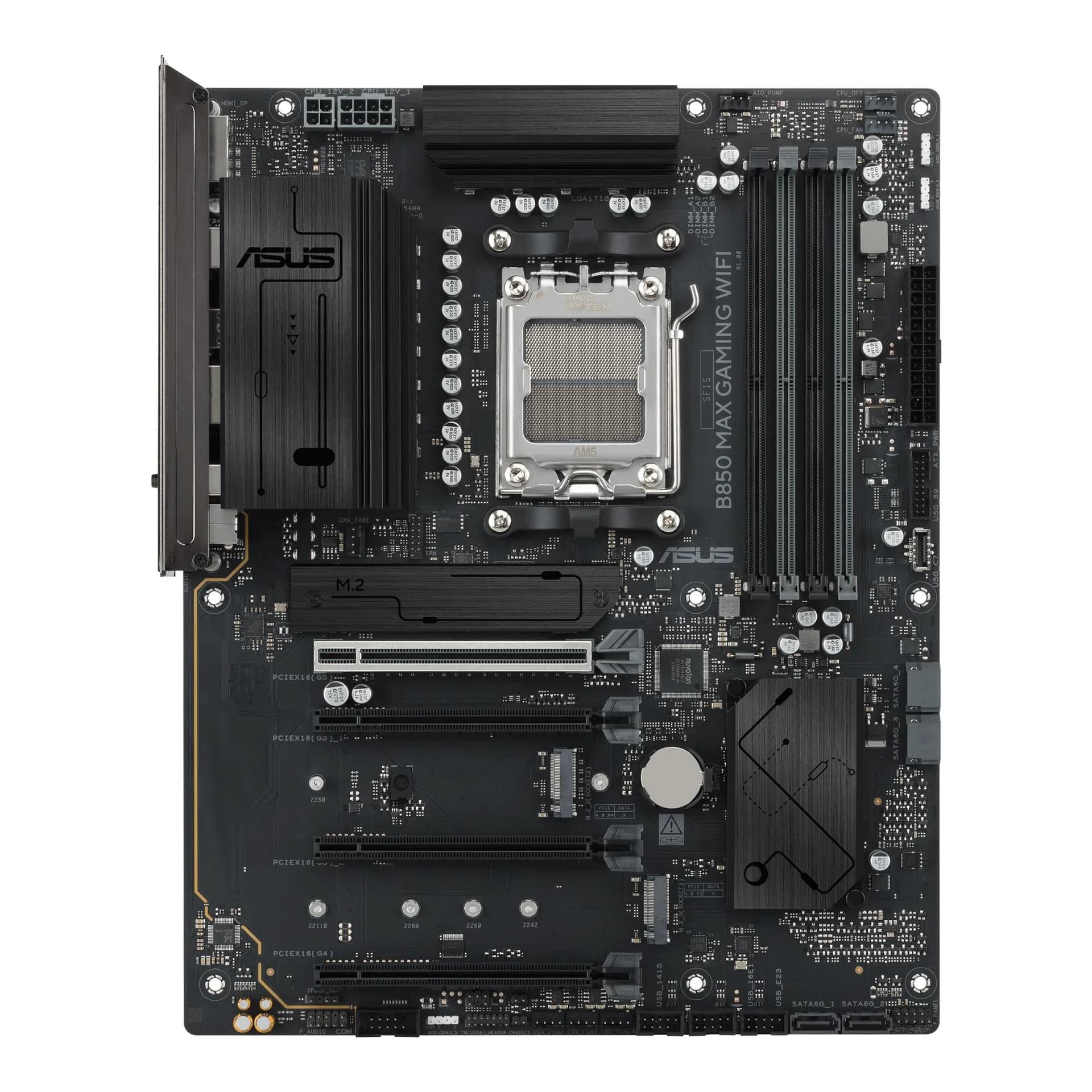 Mainboard ASUS AMD B850 Socket AM5 ATX RAM DDR5-SDRAM 4xSlots Wi-Fi Yes Bluetooth Yes 3xNumber of M.2 (M) slots B850MAXGAMINGWIFI - Image 2