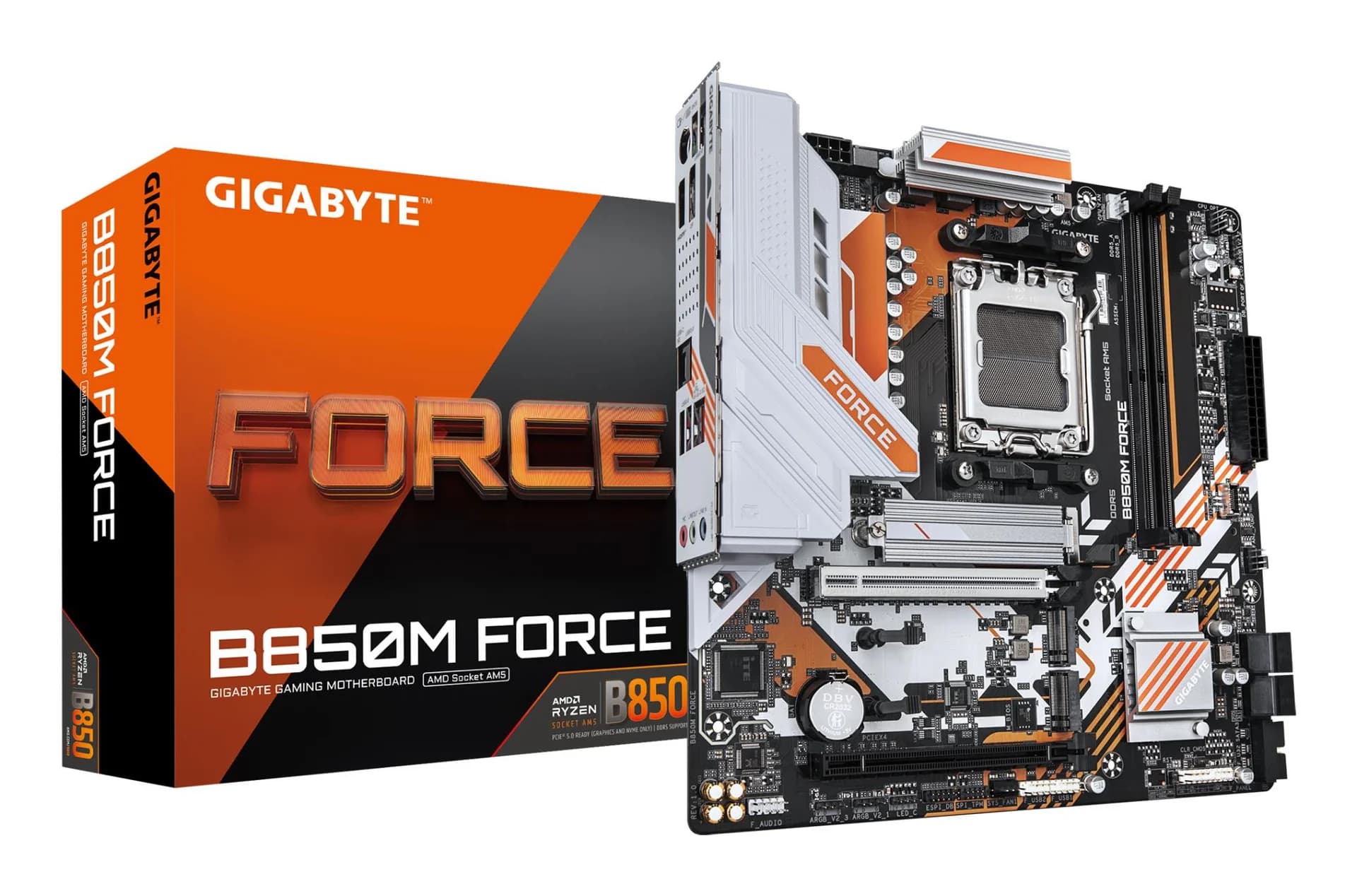 Mainboard GIGABYTE AMD B850 Socket AM5 micro ATX RAM DDR5-SDRAM 2xSlots 3xNumber of M.2 (M) slots B850MFORCE1.1 - Image 1