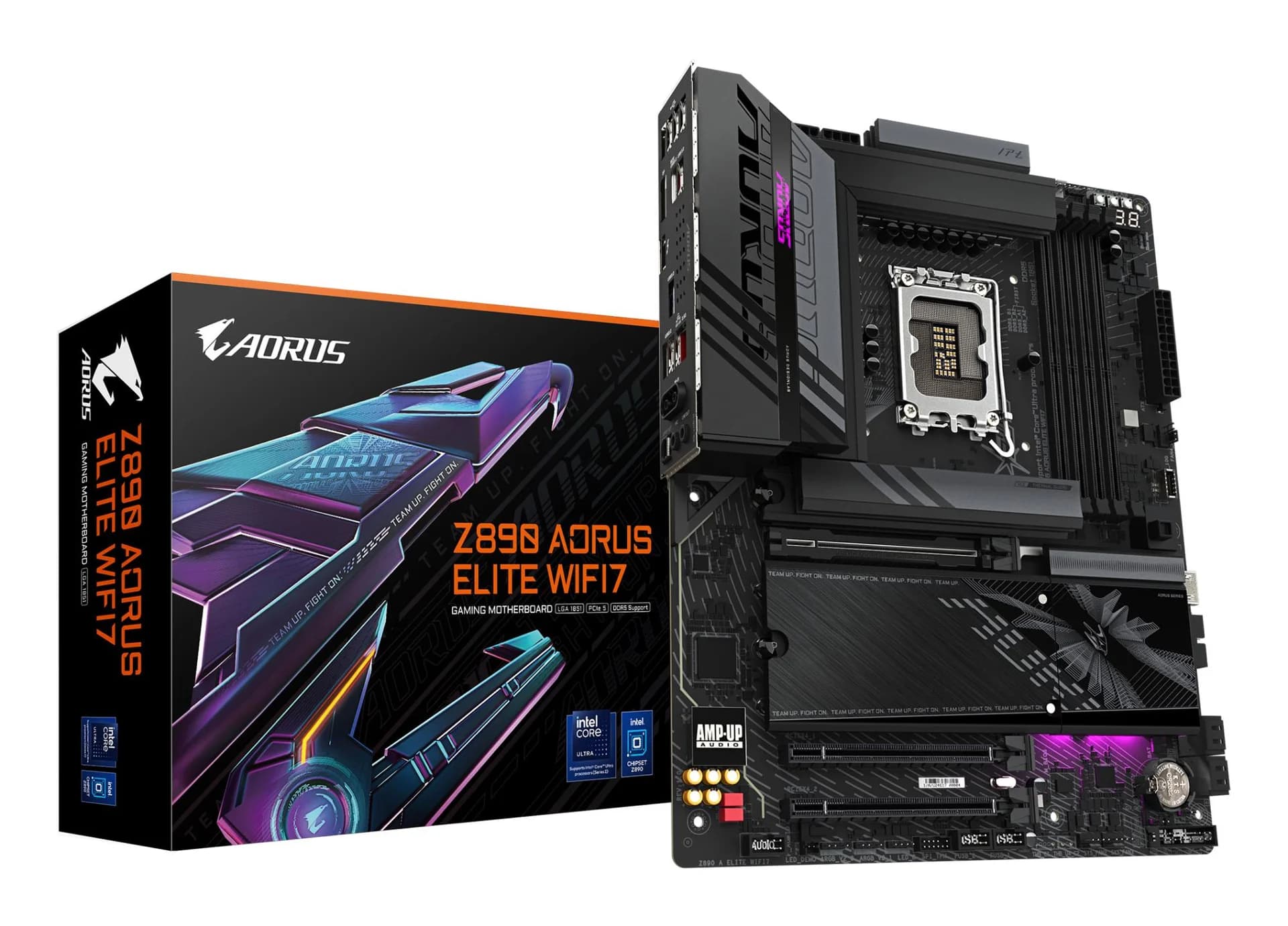 Mainboard GIGABYTE Z890 A ELITE WIFI7 1.1 Intel Z890 LGA 1851 (Socket V1) ATX RAM DDR5-SDRAM 4xSlots Wi-Fi Yes Bluetooth Yes 4xNumber of M.2 (M) slots Z890AELITEWIFI71.1 - Image 1