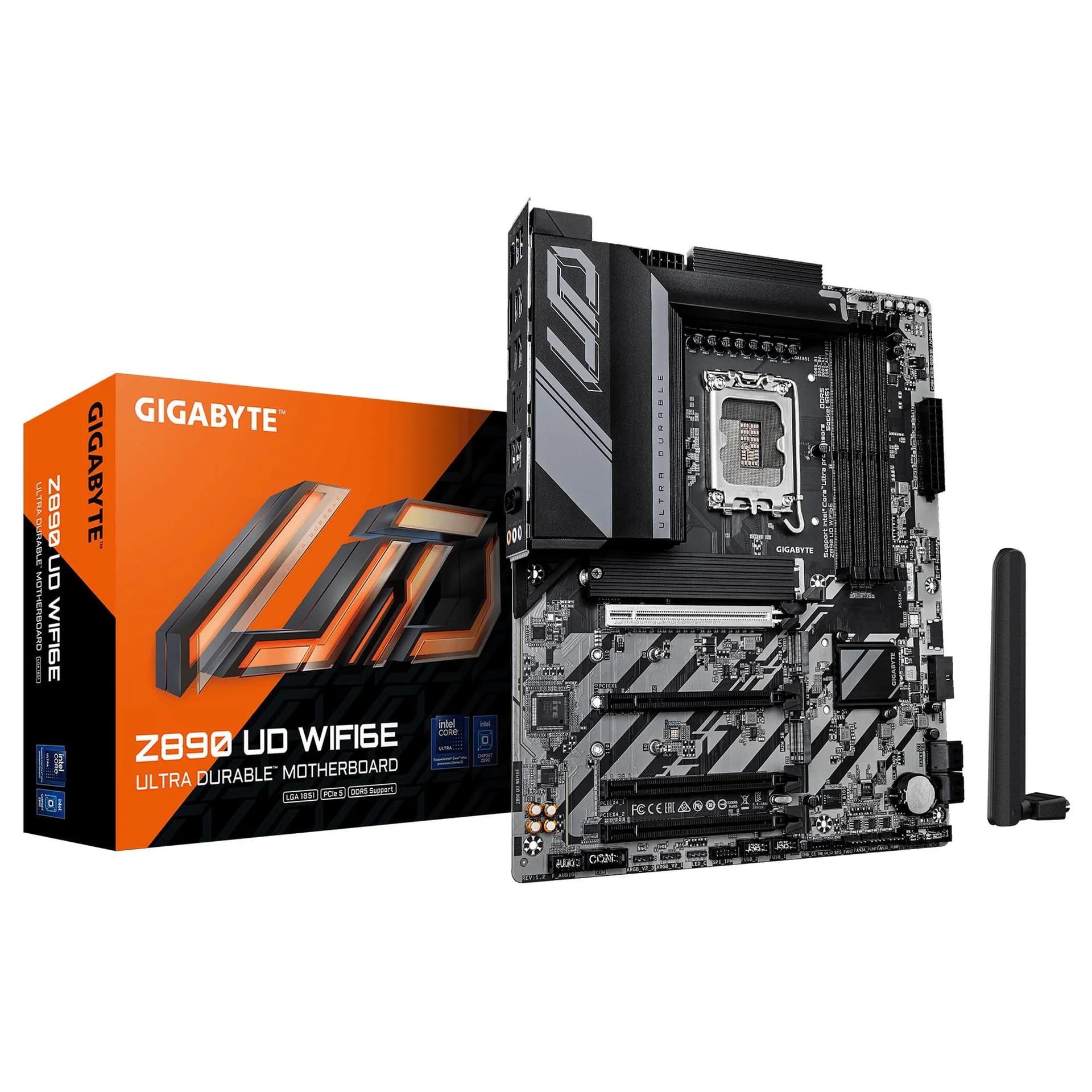 Mainboard GIGABYTE Intel Z890 LGA 1851 (Socket V1) ATX RAM DDR5-SDRAM 4xSlots Wi-Fi Yes Bluetooth Yes 3xNumber of M.2 (M) slots Z890UDWIFI6E1.2 - Image 1