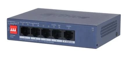 Switch DAHUA CS4005-4GT-36 Switch type Managed Switch layer L2 Form factor Desktop/Wall-Mounting 5xRJ-45 ports RJ-45 Ports Type Gigabit Ethernet (10/100/1000) 5xGigabit Ethernet (copper) ports quantity Power over Ethernet (PoE) Yes 4xPower over Ethernet (PoE) ports quantity Total Power over Ethernet (PoE) budget 36 W CS4005-4GT-36 - Image 1