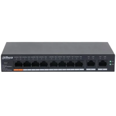 Switch DAHUA CS4010-8GT-60 Switch type Managed Switch layer L2 Form factor Desktop/Wall-Mounting 10xRJ-45 ports RJ-45 Ports Type Gigabit Ethernet (10/100/1000) Power over Ethernet (PoE) Yes 8xPower over Ethernet (PoE) ports quantity Total Power over Ethernet (PoE) budget 60 W CS4010-8GT-60 - Image 3
