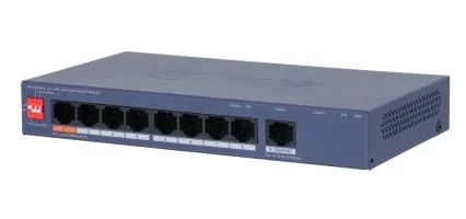 Switch DAHUA CS4009-8ET1GT-60 Switch type Managed Switch layer L2 9xRJ-45 ports RJ-45 Ports Type Gigabit Ethernet (10/100/1000) 8xFast Ethernet (copper) ports quantity 1xGigabit Ethernet (copper) ports quantity Power over Ethernet (PoE) Yes CS4009-8ET1GT-60 - Image 1