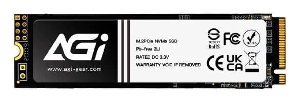 SSD AGI TECHNOLOGY 600xTBW rating MTBF 1600000 h Read speed 3200 MB/s Write speed 1700 MB/s NVMe Yes PCI Express 3.0 M.2 1000 GB AGI1T0GIMAI298-CB - Image 1