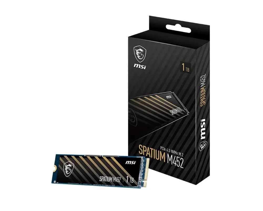 SSD MSI 300xTBW rating MTBF 1500000 h Read speed 3600 MB/s Write speed 3100 MB/s NVMe Yes PCI Express 4.0 M.2 1000 GB SPATIUM M452 S78-440L970-P83 - Image 1