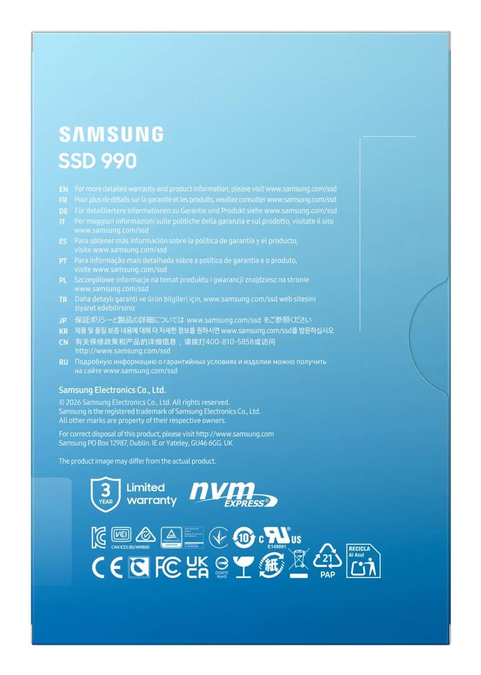 SSD SAMSUNG Box MTBF 1500000 h Read speed 7250 MB/s Write speed 6450 MB/s NVMe Yes PCI Express 4.0 M.2 2000 GB MZ-V9V2T0BW - Image 6