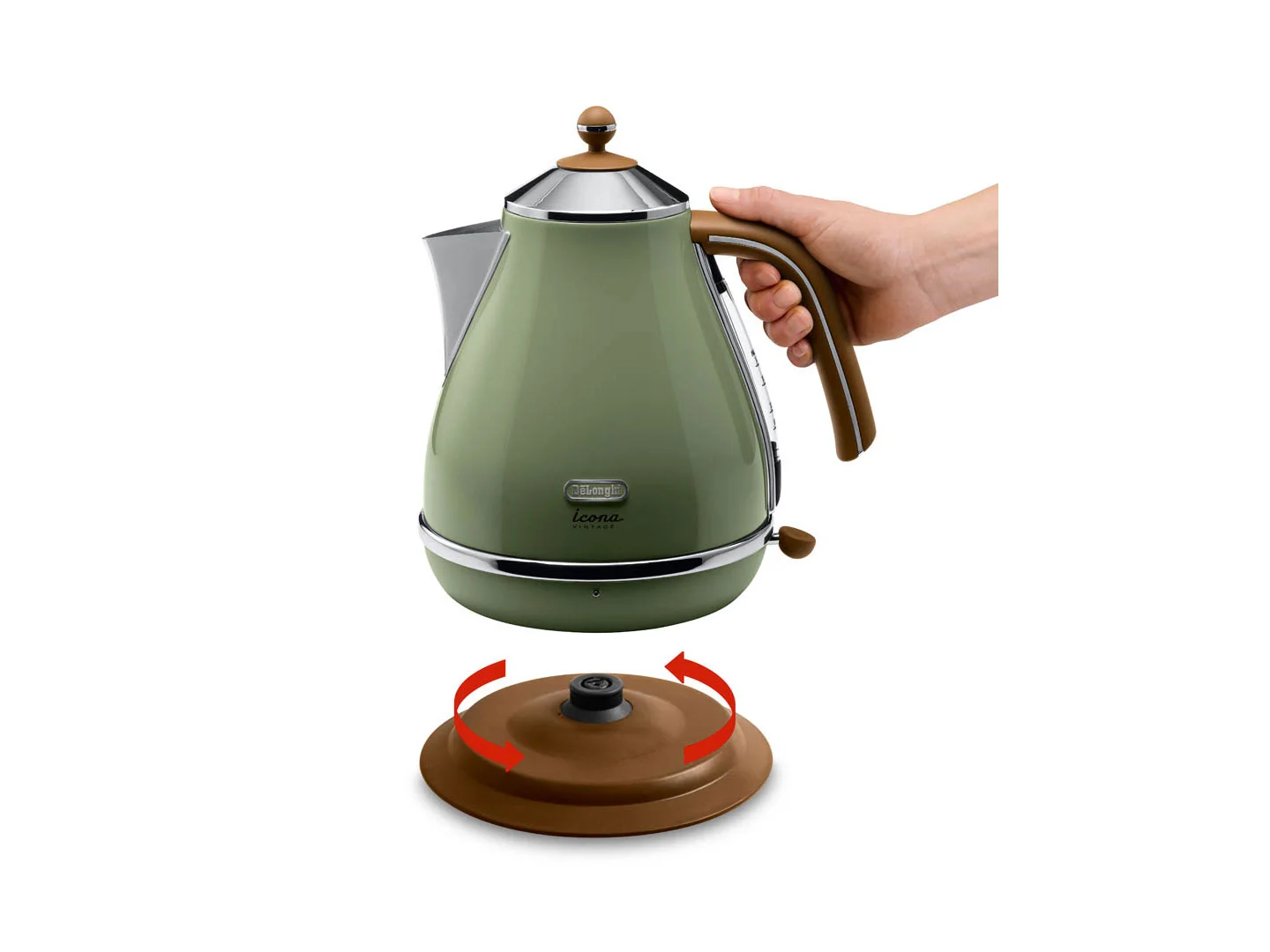 Delonghi Kettle KBOV 2001.GR Electric 2000 W 1.7 L 360° rotational base Green - Image 4