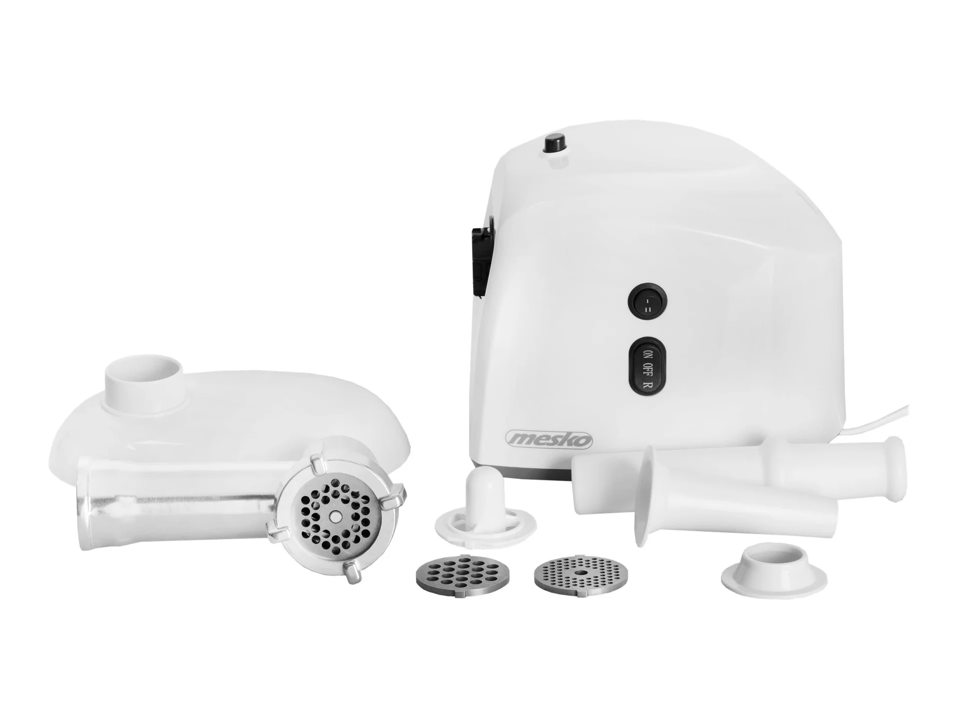 Mesko   Mesko MS 4805   White   Middle size sieve, mince sieve, poppy sieve, plunger, sausage filler, kibbe attachment - Image 2