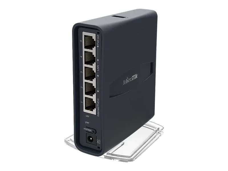 Access Point   RB952Ui-5ac2nD-TC   802.11ac   867 Mbit/s   10/100 Mbit/s   Ethernet LAN (RJ-45) ports 5   Mesh Support No   MU-MiMO Yes   No mobile broadband   Antenna type Internal   12 month(s) - Image 6