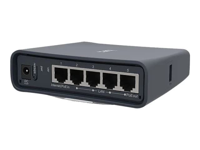 Access Point   RB952Ui-5ac2nD-TC   802.11ac   867 Mbit/s   10/100 Mbit/s   Ethernet LAN (RJ-45) ports 5   Mesh Support No   MU-MiMO Yes   No mobile broadband   Antenna type Internal   12 month(s) - Image 7