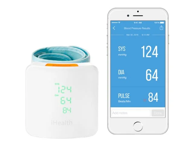 iHealth   Wrist Blood Pressure Monitor   BP7S   White   Blood pressure readings are stored on the secure, free, HIPAA compliant iHealth Cloud. Monitor blood pressure and pulse trends with intuitive charts and share data with your doctor in PDF or spreadsh