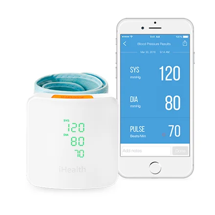 iHealth   Wrist Blood Pressure Monitor   BP7S   White   Blood pressure readings are stored on the secure, free, HIPAA compliant iHealth Cloud. Monitor blood pressure and pulse trends with intuitive charts and share data with your doctor in PDF or spreadsh