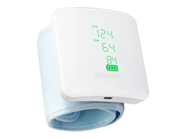 iHealth   Wrist Blood Pressure Monitor   BP7S   White   Blood pressure readings are stored on the secure, free, HIPAA compliant iHealth Cloud. Monitor blood pressure and pulse trends with intuitive charts and share data with your doctor in PDF or spreadsh