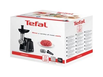 TEFAL Meat mincer NE105838 Black 1400 W Number of speeds 1 Throughput (kg/min) 1.7 The set includes 3 stainless steel sieves for medium or coarse grinding. - Image 4