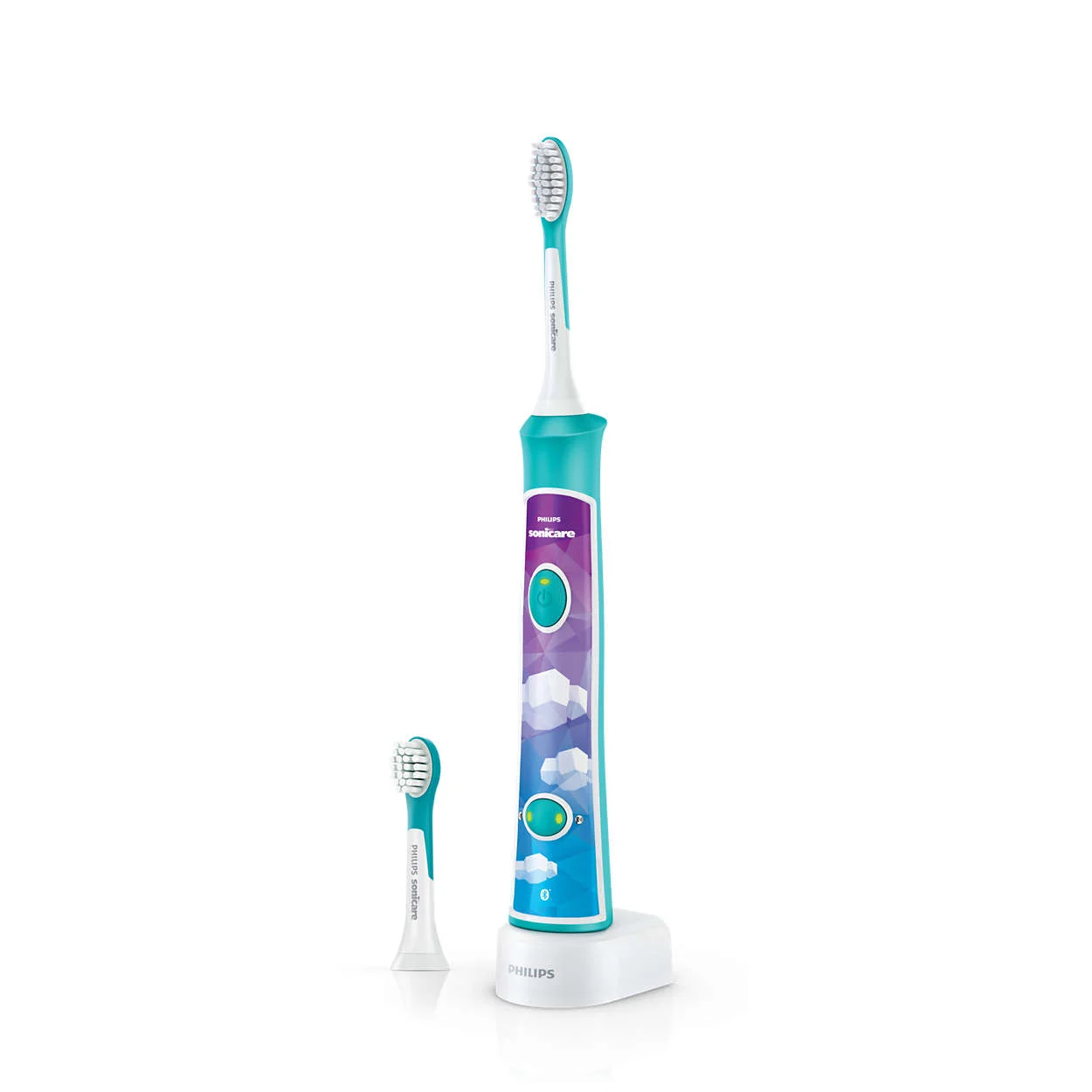 Philips Sonic Electric toothbrush HX6322/04 Rechargeable For kids Number of brush heads included 2 Number of teeth brushing modes 2 Sonic technology Aqua - Image 1