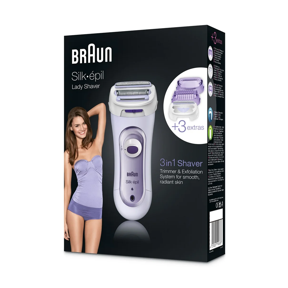 Braun   Epilator   Silk-épil LS5560   Operating time (max) 40 min   Bulb lifetime (flashes) Not applicable   Number of power levels 1   Lilac - Image 5