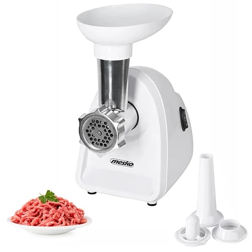Mesko   Meat mincer   MS 4809   White   350 W   Middle size sieve; mince sieve; poppy sieve; plunger; sausage filler - Image 3