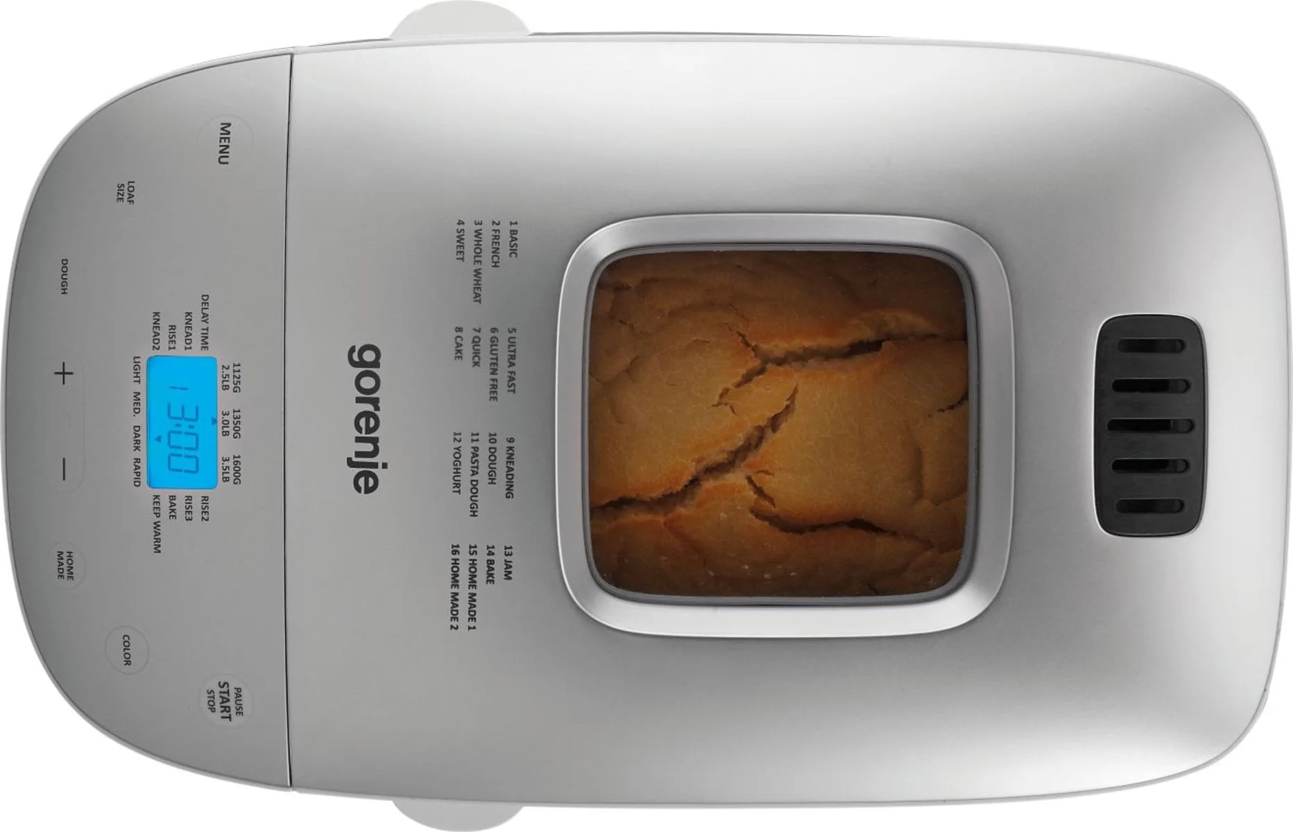Gorenje   Bread maker   BM1600WG   Power 850 W   Number of programs 16   Display LCD   White/Silver - Image 6
