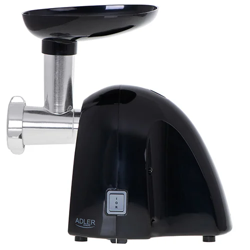 Adler   Meat mincer   AD 4811   Black   600 W   Number of speeds 1   Throughput (kg/min) 1.8   3 replaceable sieves: 3mm for grinding poppies and preparing meat and vegetable stuffing; 5mm for meatballs, Roman roast and beef burgers; 7mm for coarsely grou