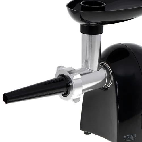 Adler   Meat mincer   AD 4811   Black   600 W   Number of speeds 1   Throughput (kg/min) 1.8   3 replaceable sieves: 3mm for grinding poppies and preparing meat and vegetable stuffing; 5mm for meatballs, Roman roast and beef burgers; 7mm for coarsely grou