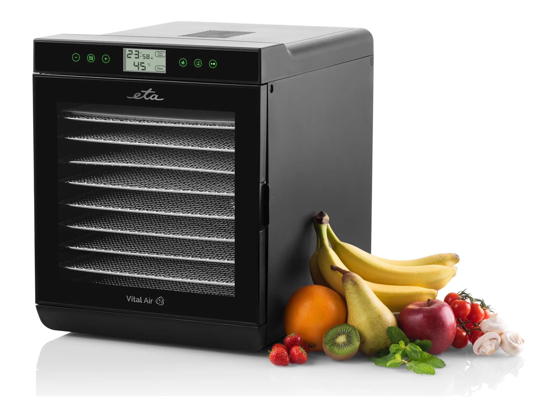 ETA Fruit dryer Vital Air II ETA230290000 Power 650 W Number of trays 10 Temperature control Integrated timer Black - Image 2