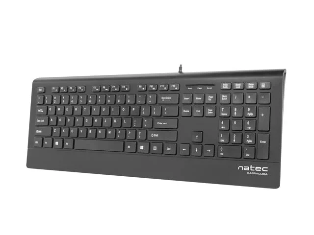 Natec Keyboard, Barracuda, US Layout, Slim Natec Keyboard Barracuda Standard Wired US Black 529 g - Image 1