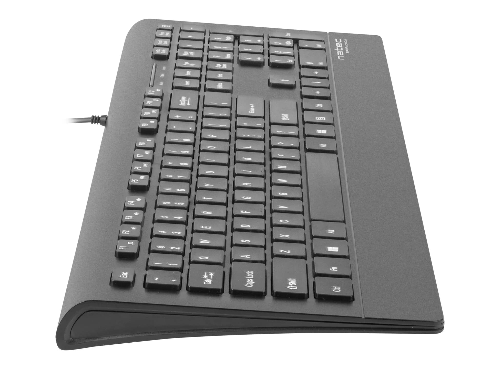 Natec Keyboard, Barracuda, US Layout, Slim Natec Keyboard Barracuda Standard Wired US Black 529 g - Image 10