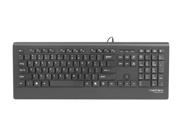 Natec Keyboard, Barracuda, US Layout, Slim Natec Keyboard Barracuda Standard Wired US Black 529 g - Image 3