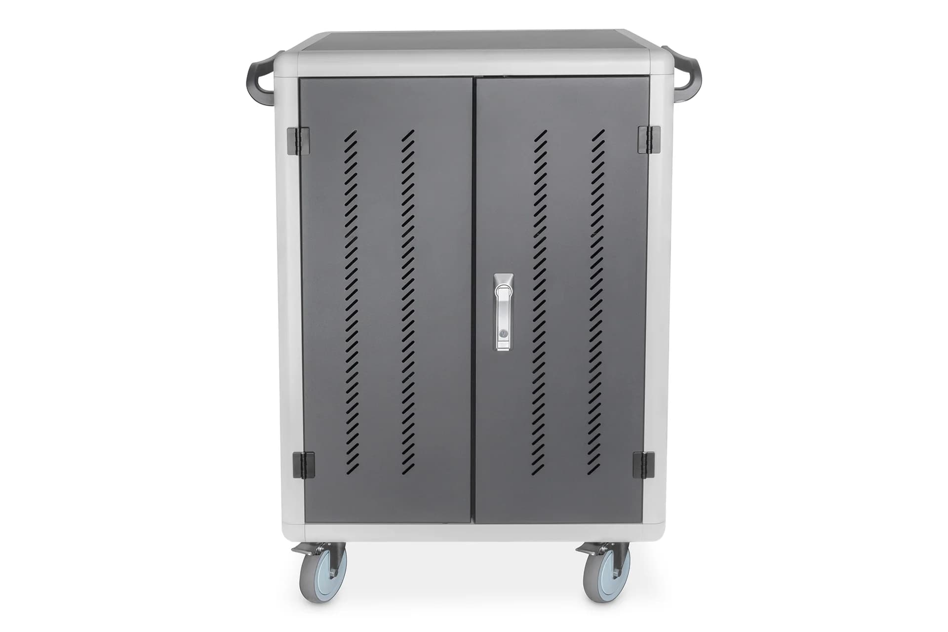 Digitus   Black   Charging Trolley 30 Notebooks / Tablets up to 16"   Pressure lock system with swiveling lever handle on the front and back door, lockable; Safety plug socket with switch on the side - Image 1