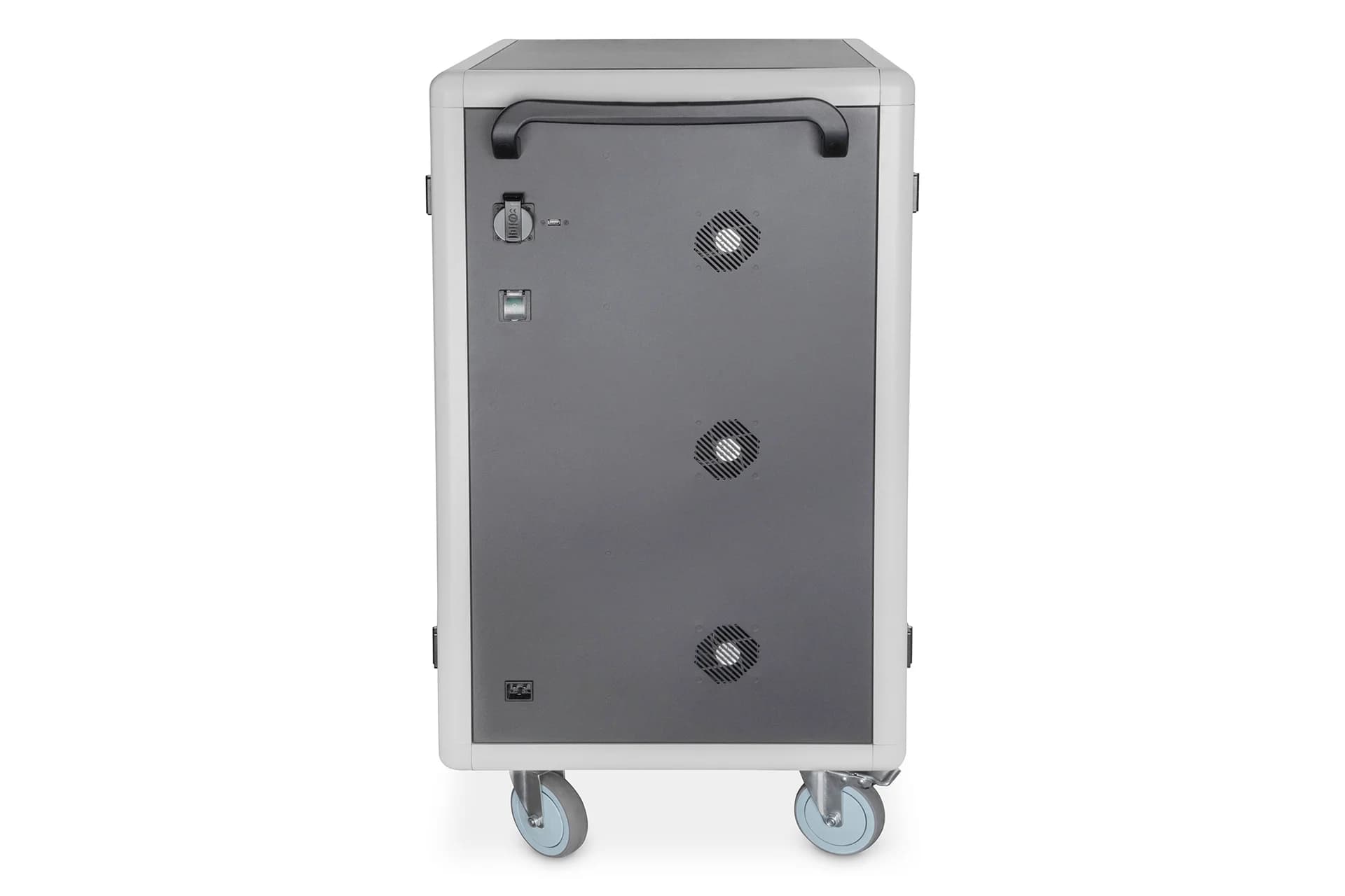 Digitus   Black   Charging Trolley 30 Notebooks / Tablets up to 16"   Pressure lock system with swiveling lever handle on the front and back door, lockable; Safety plug socket with switch on the side - Image 13