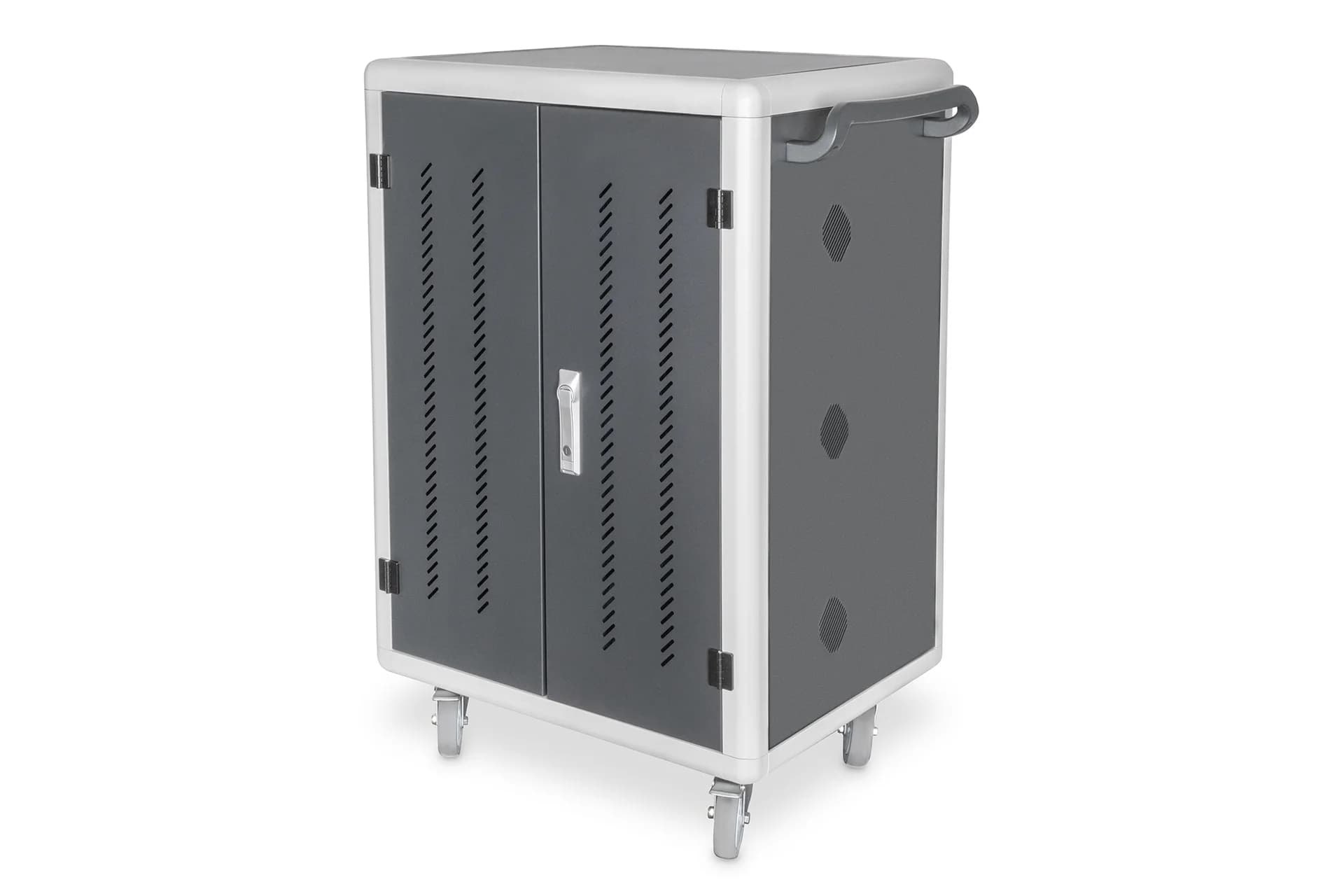 Digitus   Black   Charging Trolley 30 Notebooks / Tablets up to 16"   Pressure lock system with swiveling lever handle on the front and back door, lockable; Safety plug socket with switch on the side - Image 3