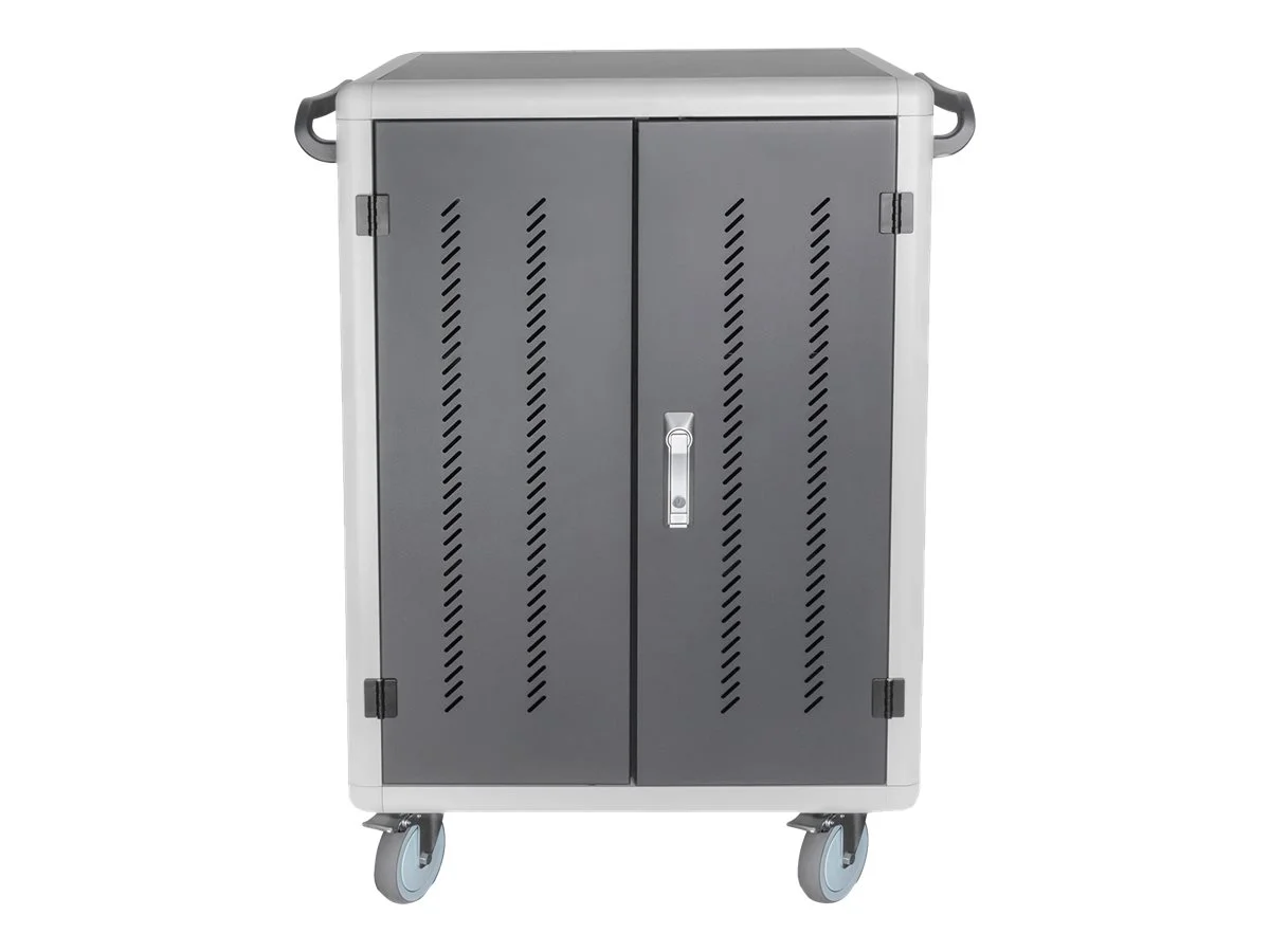 Digitus   Black   Charging Trolley 30 Notebooks / Tablets up to 16"   Pressure lock system with swiveling lever handle on the front and back door, lockable; Safety plug socket with switch on the side - Image 8
