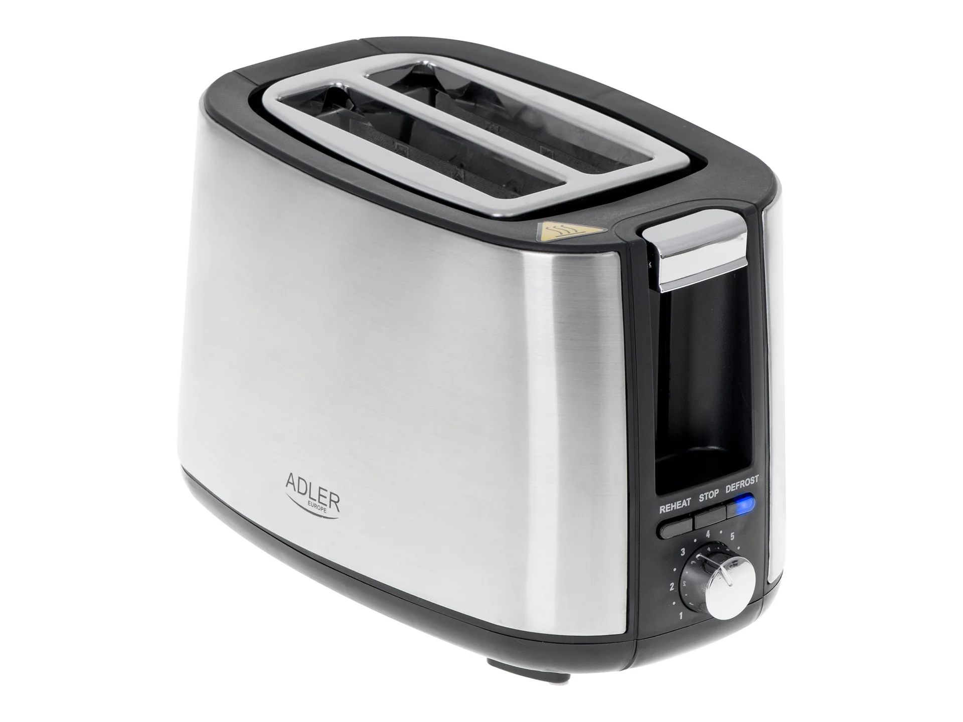 Adler   Toaster   AD 3214   Power 750 W   Number of slots 2   Housing material Stainless steel   Silver - Image 2