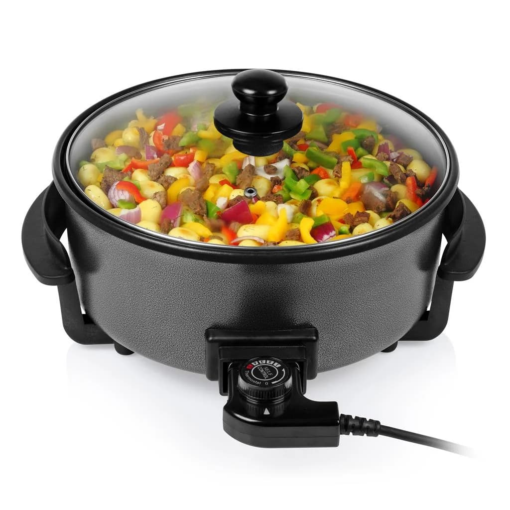 Tristar Multifunctional grill pan XL PZ-9135 Diameter 30 cm Grill 1500 W Lid included Fixed handle Black - Image 1