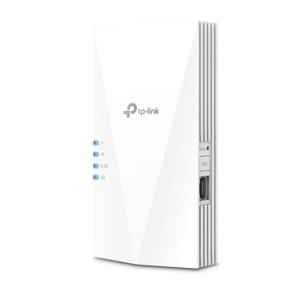 TP-LINK   AX1800 Wi-Fi 6 Range Extender   RE600X   802.11ax   2.4GHz/5GHz   Ethernet LAN (RJ-45) ports 1   MU-MiMO Yes   no PoE   Antenna type 2xInternal - Image 1