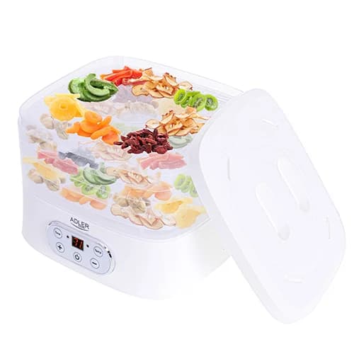 Adler   Food Dehydrator   AD 6658   Power 230 W   Number of trays 5   Temperature control   Integrated timer   White - Image 1