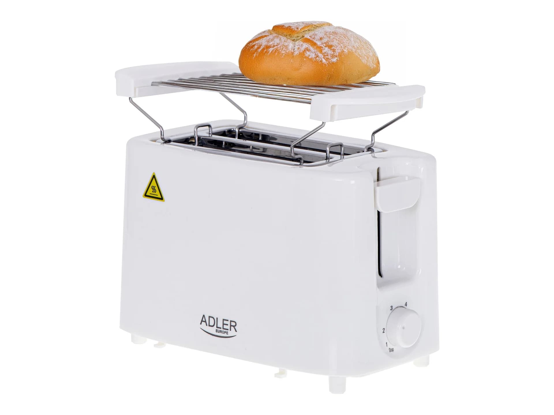 Adler   Toaster   AD 3223   Power 750 W   Number of slots 2   Housing material Plastic   White - Image 2