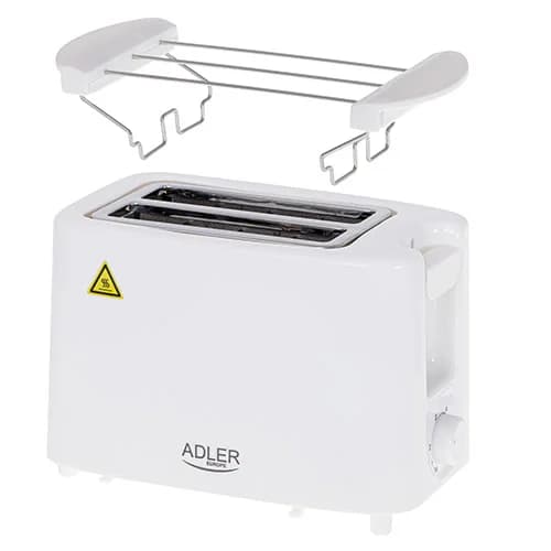 Adler   Toaster   AD 3223   Power 750 W   Number of slots 2   Housing material Plastic   White - Image 3