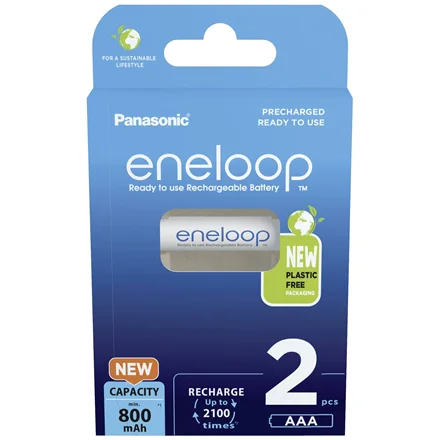 Panasonic   Rechargeable Batteries   ENELOOP BK-4MCDE/2BE   AAA   800 mAh   2 pc(s) - Image 1
