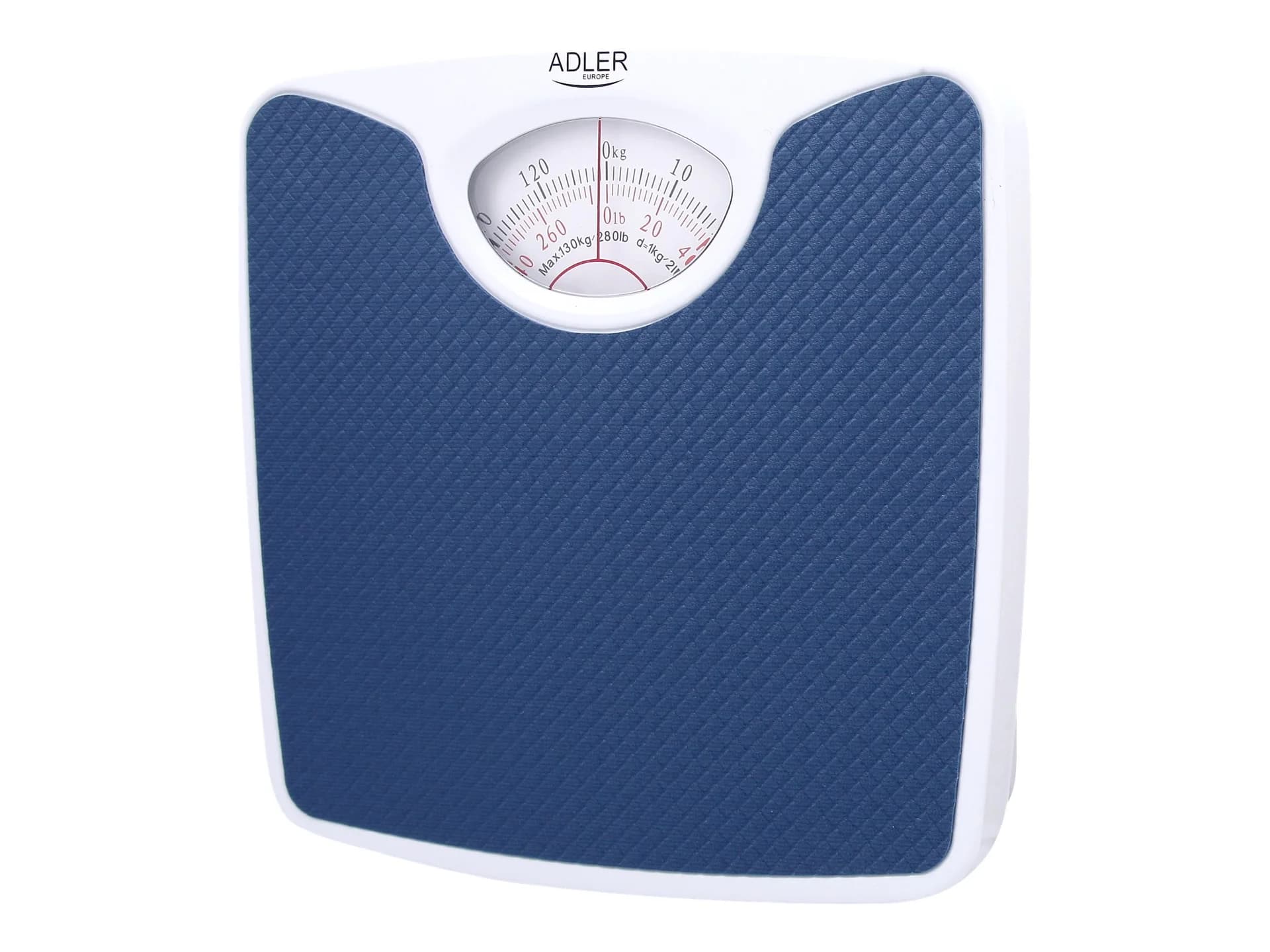 Adler   Mechanical bathroom scale   AD 8151b   Maximum weight (capacity) 130 kg   Accuracy 1000 g   Blue/White - Image 2