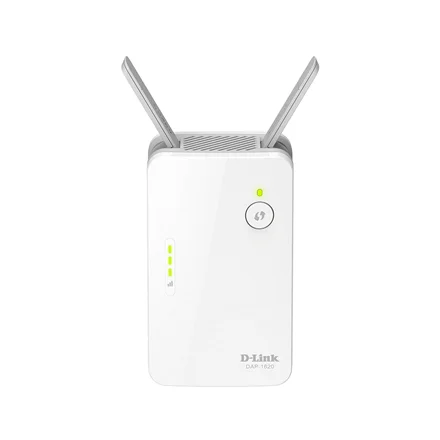 D-Link   AC1300 Wi-Fi Range Extender   DAP-1620   802.11ac   Mesh Support No   400+867 Mbit/s   10/100/1000 Mbit/s   Ethernet LAN (RJ-45) ports 1   No mobile broadband   MU-MiMO No   Antenna type External - Image 1
