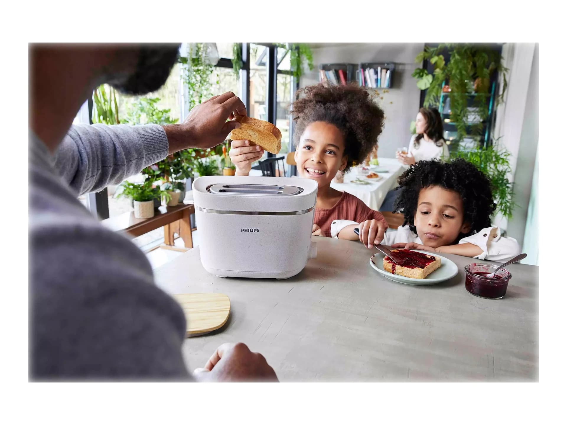 Philips Toaster HD2640/10 Eco Conscious Edition Power 830 W Number of slots 2 Housing material 100% Bio-based plastic Silk White Matt - Image 8